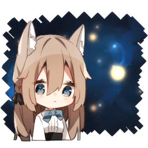 🌌 Стикер «Пушистая кошкодевочка» для Telegram