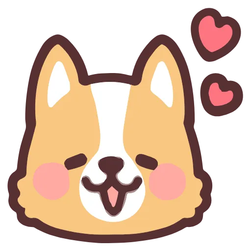 Стикер 5 Corgi Hd Emoji