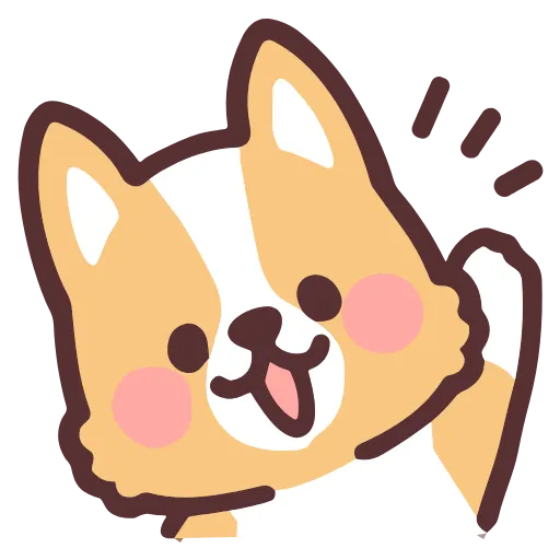 Стикер 7 Corgi Hd Emoji