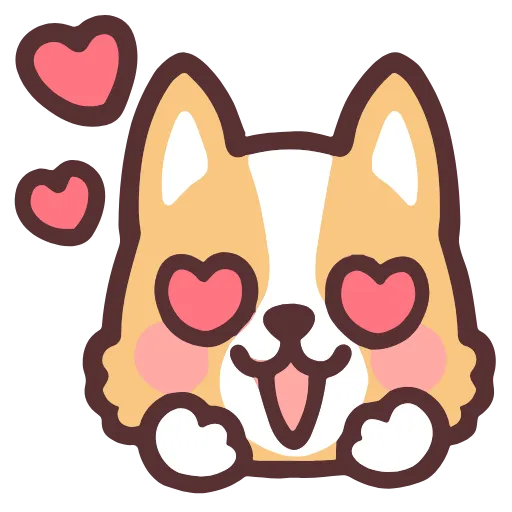 Стикер 10 Corgi Hd Emoji