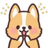 Стикер 28 ☺ Corgi emoji - собачки корги