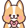Стикер 17 ☺ Corgi emoji - собачки корги