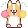 Стикер 31 ☺ Corgi emoji - собачки корги