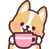 Стикер 30 ☺ Corgi emoji - собачки корги
