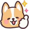 Стикер 7 ☺ Corgi emoji - собачки корги