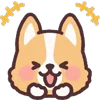 Стикер 12 ☺ Corgi emoji - собачки корги