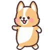 Стикер 25 ☺ Corgi emoji - собачки корги
