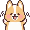 Стикер 26 ☺ Corgi emoji - собачки корги