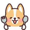 Стикер 20 ☺ Corgi emoji - собачки корги
