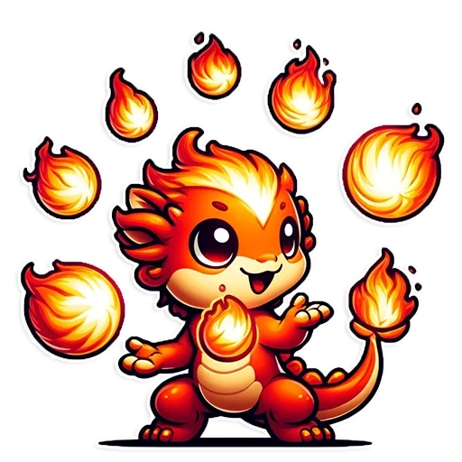 Стикерпак fluffy fire wings для Telegram