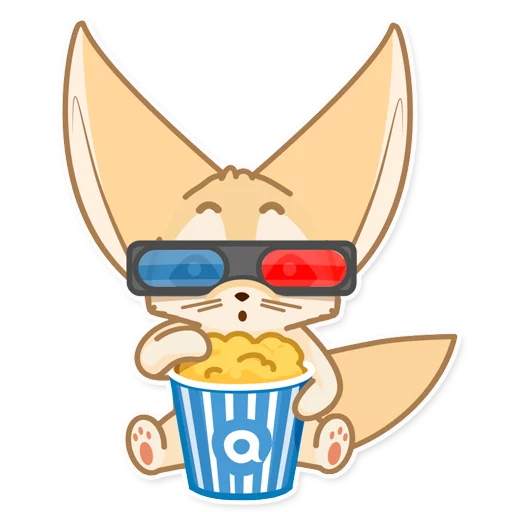 🍿 Стикер «Лисёнок Аск» для Telegram