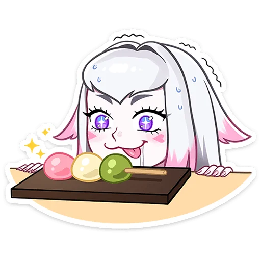 🍡 Стикер «Лисий тандем Мари и Минто» для Telegram