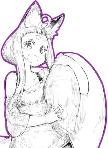 😅 Стикер «fox girl (jaco)» для Telegram