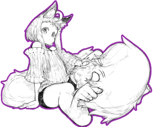 🙄 Стикер «fox girl (jaco)» для Telegram