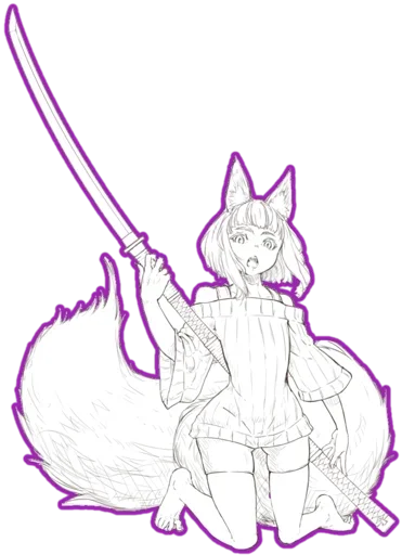 😳 Стикер «fox girl (jaco)» для Telegram