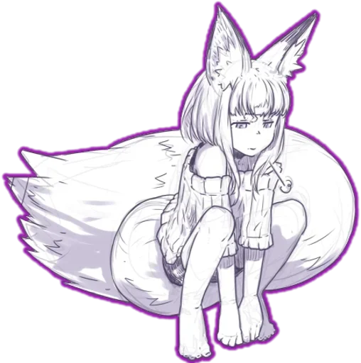 🙄 Стикер «fox girl (jaco)» для Telegram