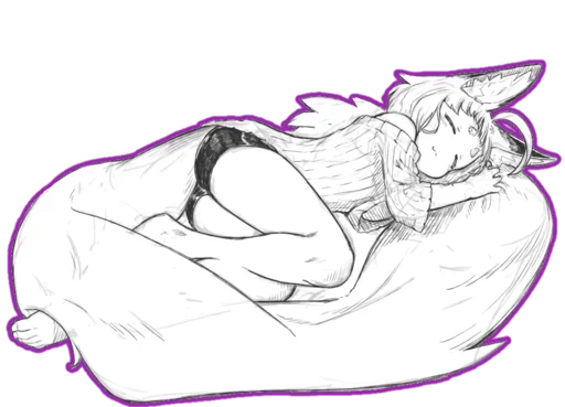 😴 Стикер «fox girl (jaco)» для Telegram