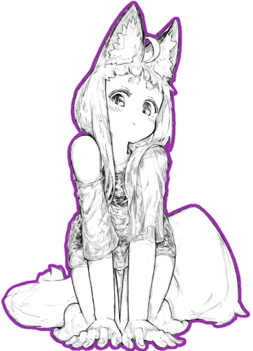 😏 Стикер «fox girl (jaco)» для Telegram