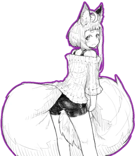 😒 Стикер «fox girl (jaco)» для Telegram