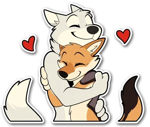 😙 Стикер «Fox and Hugs» для Telegram