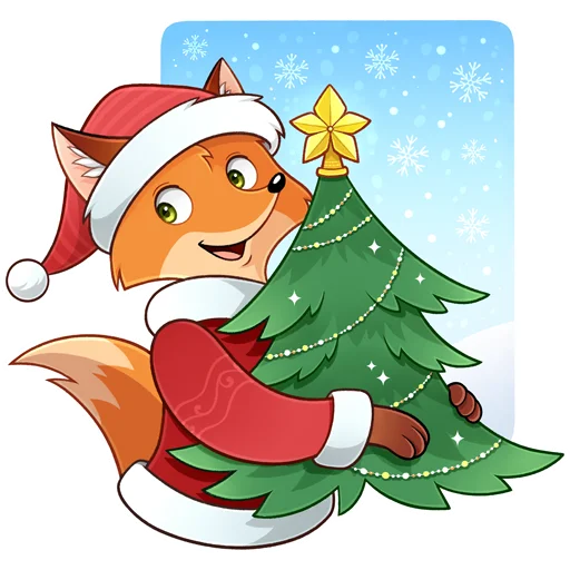 🎄 Стикер «Лисик» для Telegram