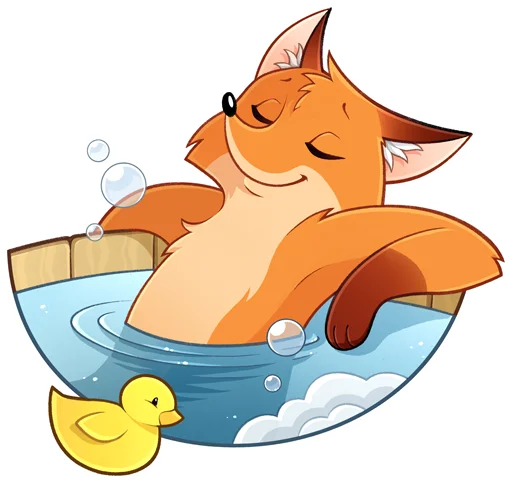 🛁 Стикер «Лисик» для Telegram