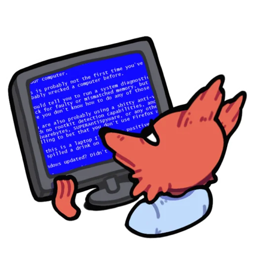 🖥 Стикер «Лис программист» для Telegram