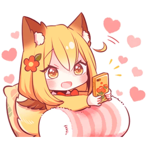 🥰 Стикер «Девочка-лисичка» для Telegram