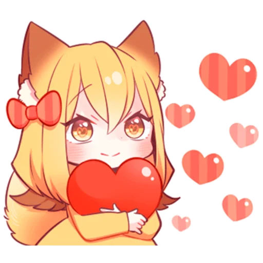😘 Стикер «Девочка-лисичка» для Telegram