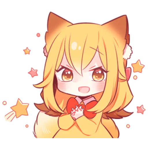🌌 Стикер «Девочка-лисичка» для Telegram
