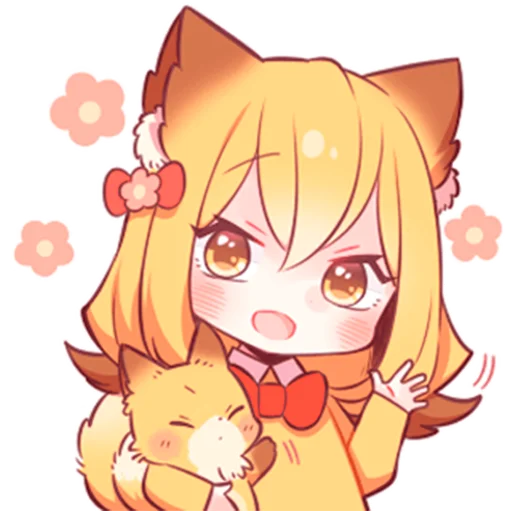 🦊 Стикер «Девочка-лисичка» для Telegram