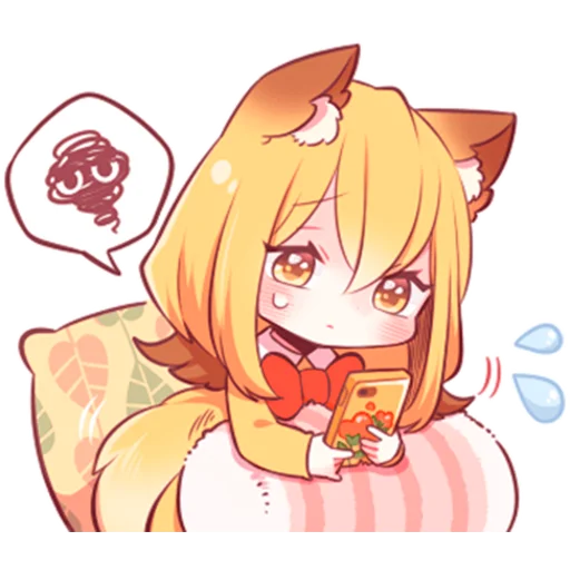 😟 Стикер «Девочка-лисичка» для Telegram