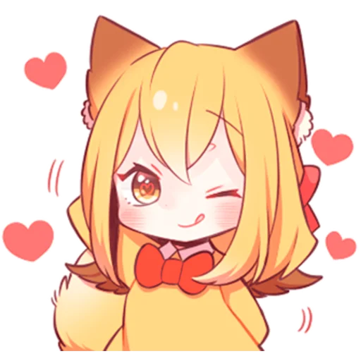 😋 Стикер «Девочка-лисичка» для Telegram