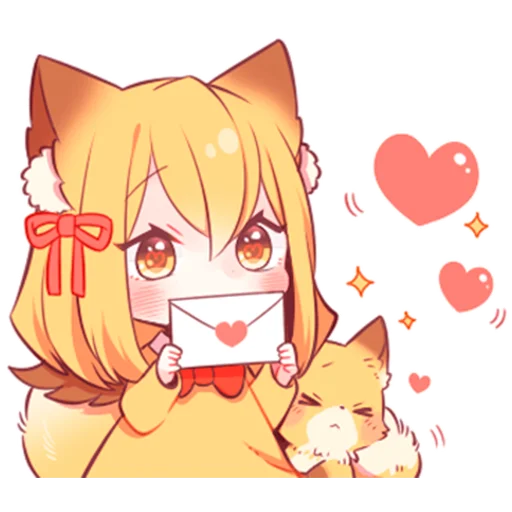 💌 Стикер «Девочка-лисичка» для Telegram