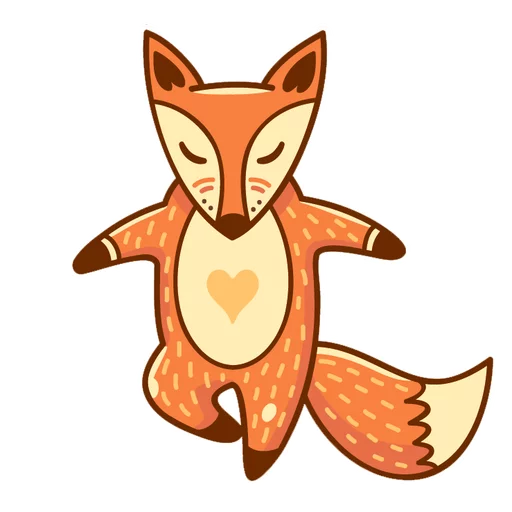 🦊 Стикер «Лисичка-Йога» для Telegram