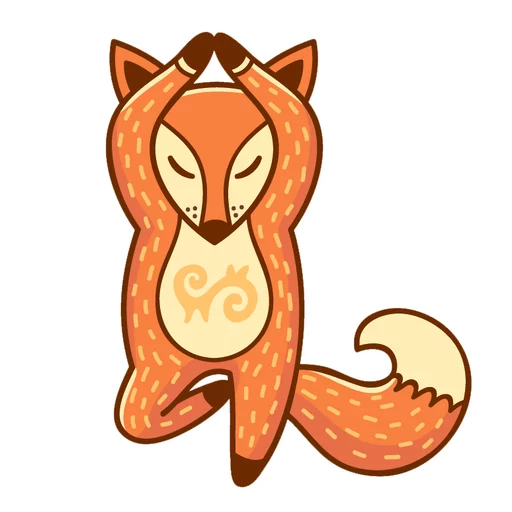 🦊 Стикер «Лисичка-Йога» для Telegram