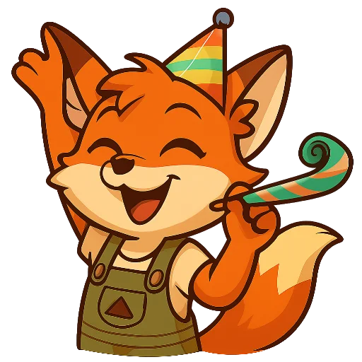 🥳 Стикер «Фокси Жу» для Telegram