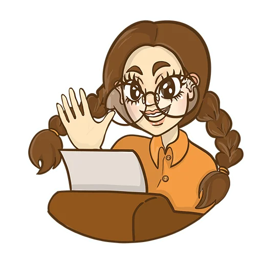 Стикерпак Writer girl для Telegram