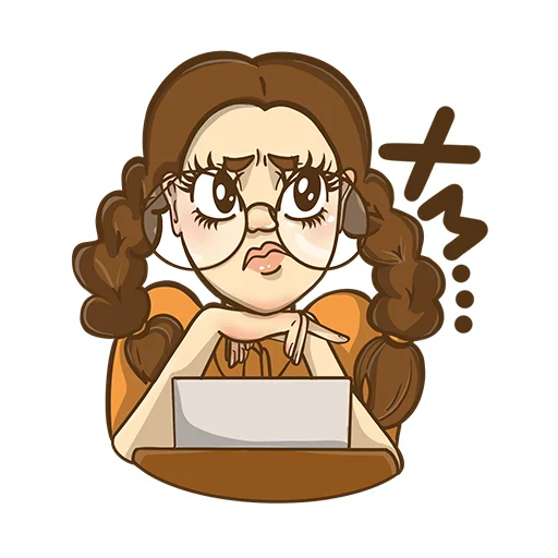 😬 Стикер «Writer girl» для Telegram