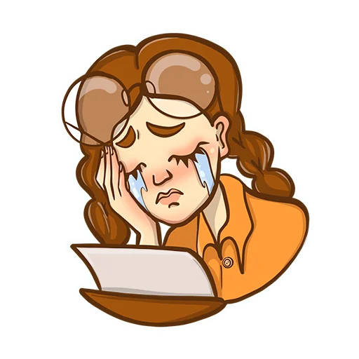 ☹️ Стикер «Writer girl» для Telegram