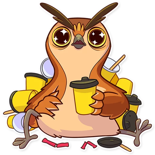☕ Стикер «Freelance Owl» для Telegram