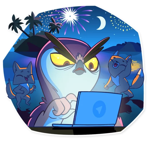 😕 Стикер «Freelance Owl» для Telegram