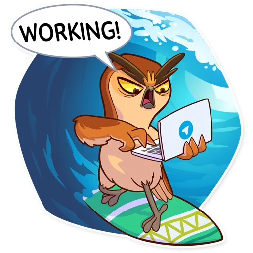 🏄 Стикер «Freelance Owl» для Telegram