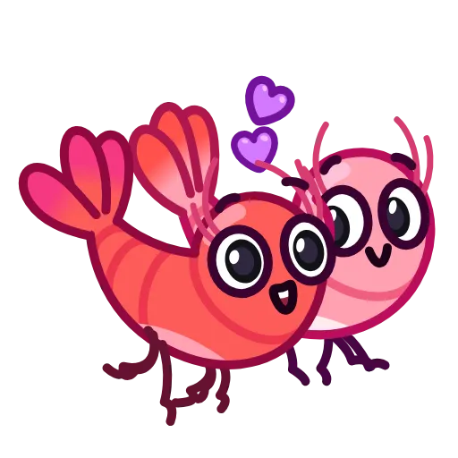 👩‍❤️‍💋‍👨 Стикер «Fresh Shrimp» для Telegram