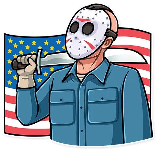 🇺🇸 Стикер «Jason Voorhees» для Telegram