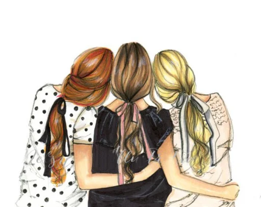 👭 Стикер «Friends Are Always Together» для Telegram
