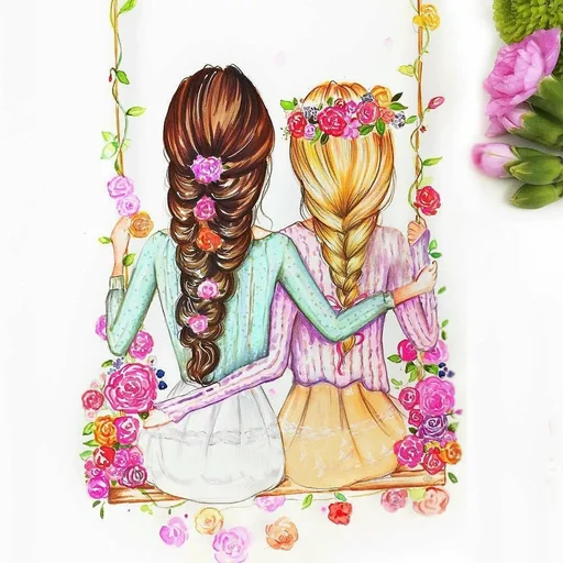 👭 Стикер «Friends Are Always Together» для Telegram