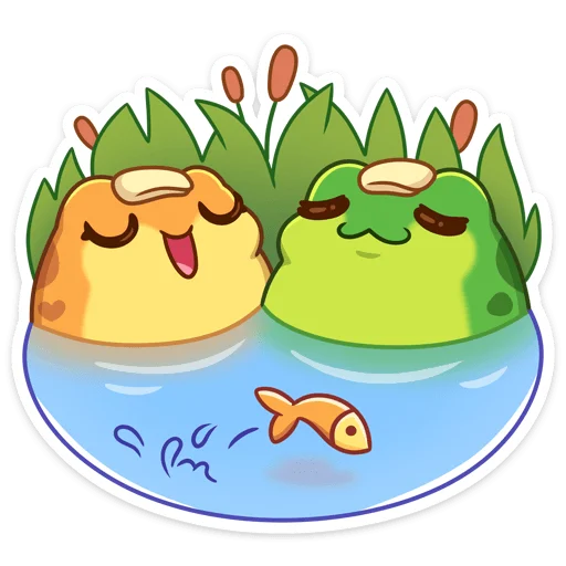 🛀 Стикер «Жабочки Гриня и Груша» для Telegram