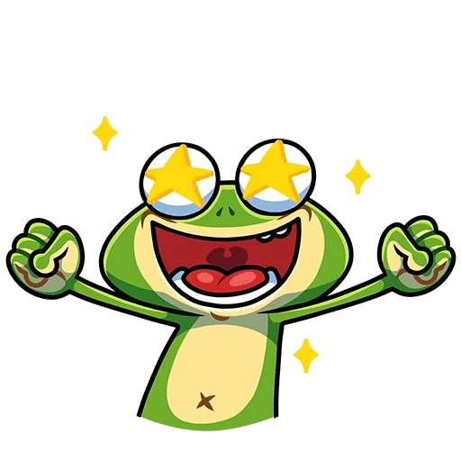 🤩 Стикер «Лягуш и Квакуша Без Текста» для Telegram