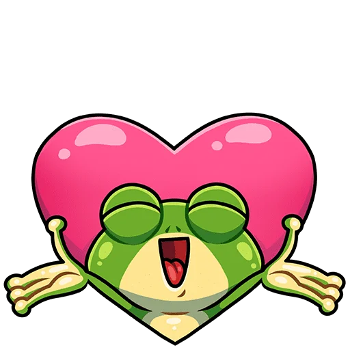 🥰 Стикер «Лягуш и Квакуша Без Текста» для Telegram